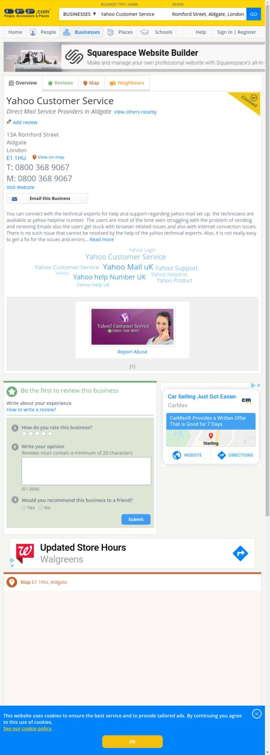 Yahoo Customer Service - Direct Mail Service Providers in Aldgate E1 1HU