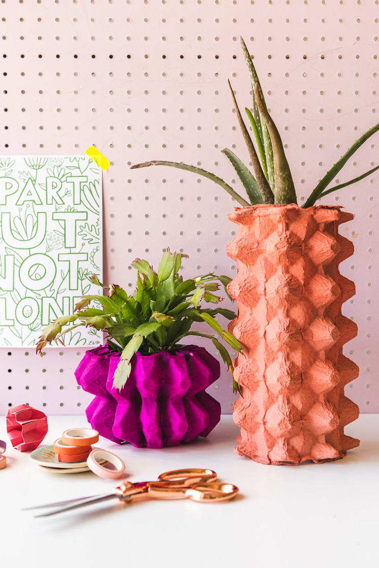 DIY Vases Using Recycled Egg Cartons - The House That Lars Built