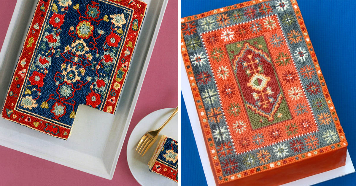 Piped in Geometric and Ornate Patterns, Buttercream Blankets Shag Cakes by Alana Jones-Mann