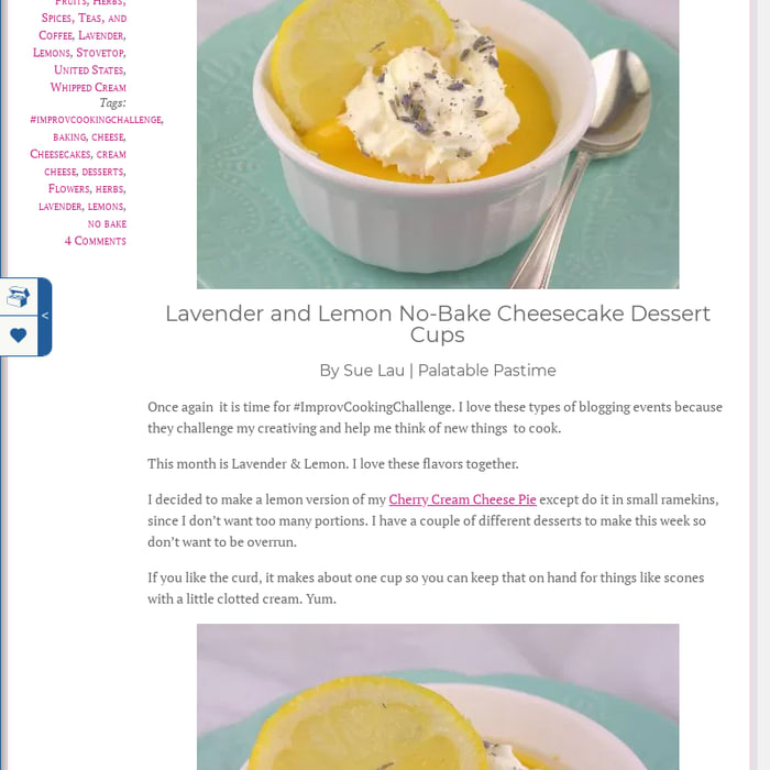Lavender and Lemon No-Bake Cheesecake Dessert Cups