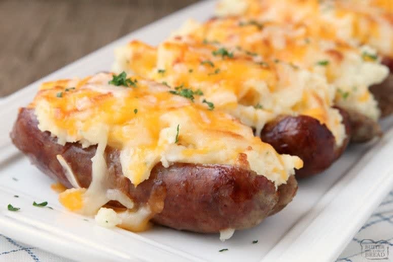 SAUSAGE POTATO BOATS - Butter with a Side of Bread