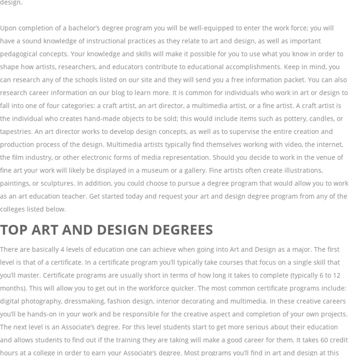Online Art & Design Degree Colleges