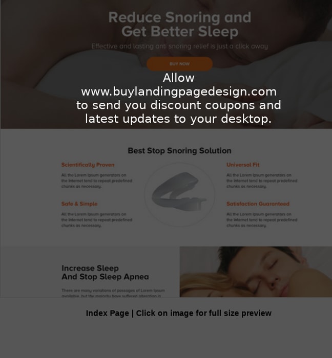 anti snoring solution mini landing page design