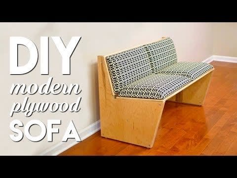 I Built A Sofa Using A Single Sheet Of Plywood & Basic Tools (Circular Saw, Jigsaw, Drill & Router).