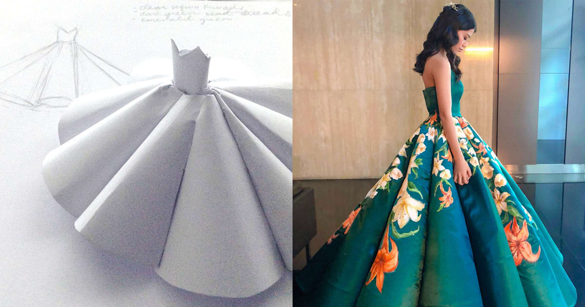 This teen designed and sewed her own graduation dress, and it's stunning