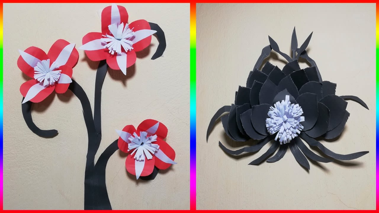 2 Unique Wall Decoration Ideas! Handicraft Paper Flower Wall Hanging