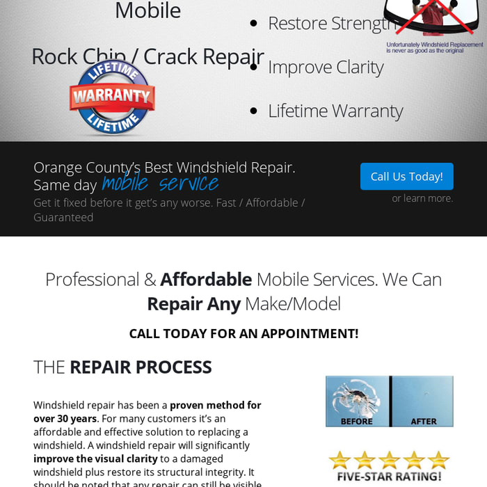 Orange County Windshield Repair, Auto Glass Replacement