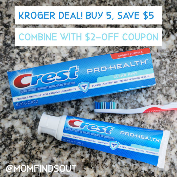 HOT DEAL! Buy 5, Save $5 on Crest + Combine with $2-off Crest Coupon