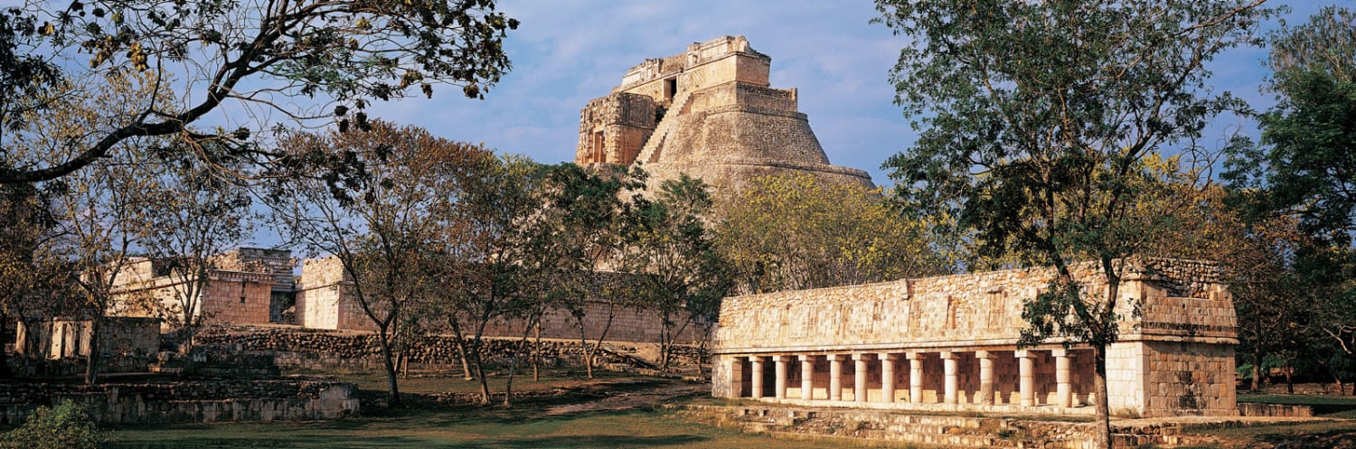 The Mayan city of Uxmal , Mexico. One of many Late Classic Mayan city states. Founded ~500 AD, most of the architecture was built in the 9th century. Much of the city is still under jungle, with the city's main few pyramids, plazas, palace, and governmental buildings being excavated.