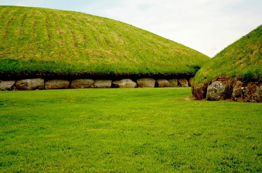 Neolithic Mounds at Knowth near Slane, County Meath, Ireland.