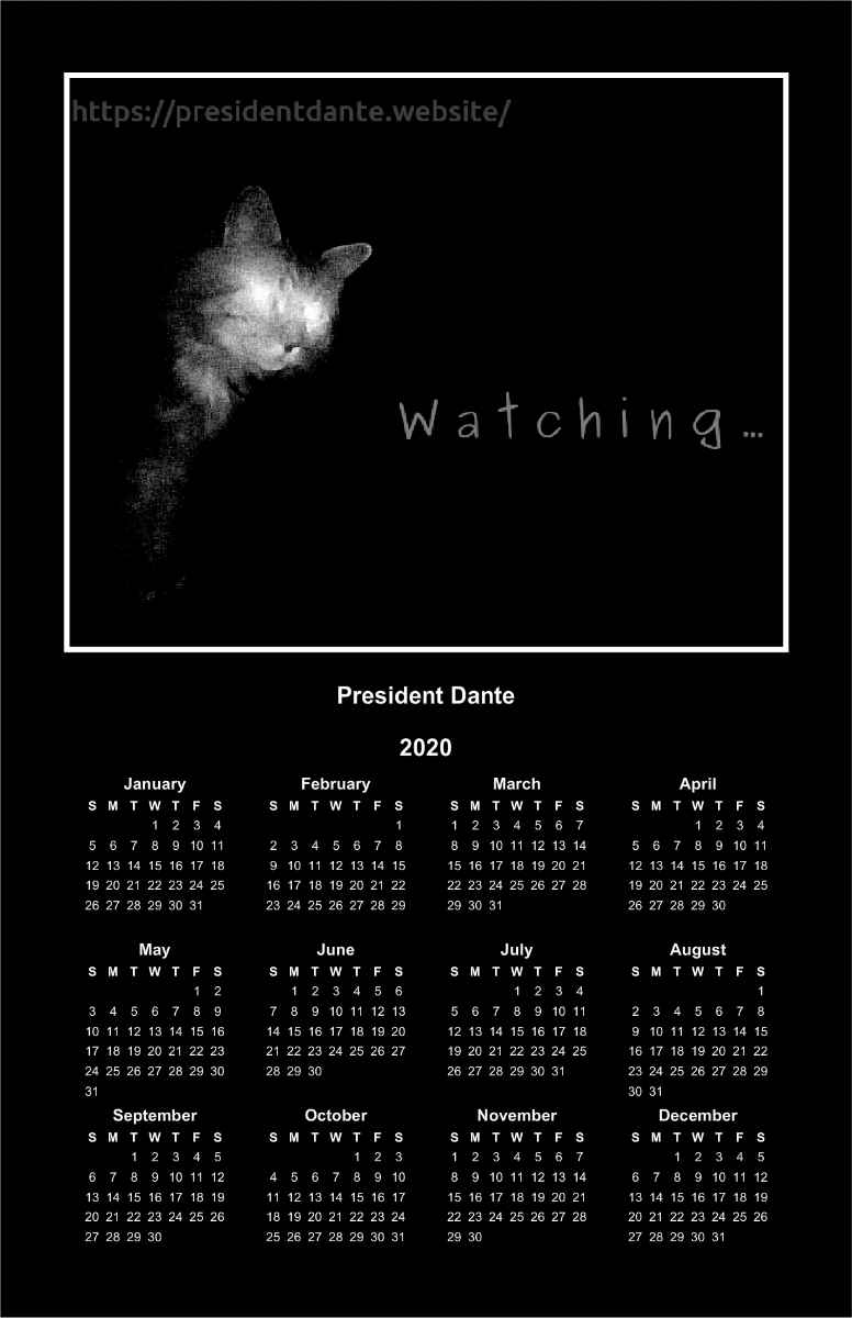 President Dante poster calendar 2020
