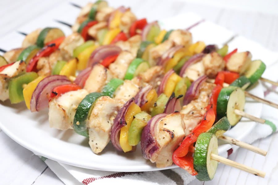 Broiled Chicken and Vegetable Kabobs