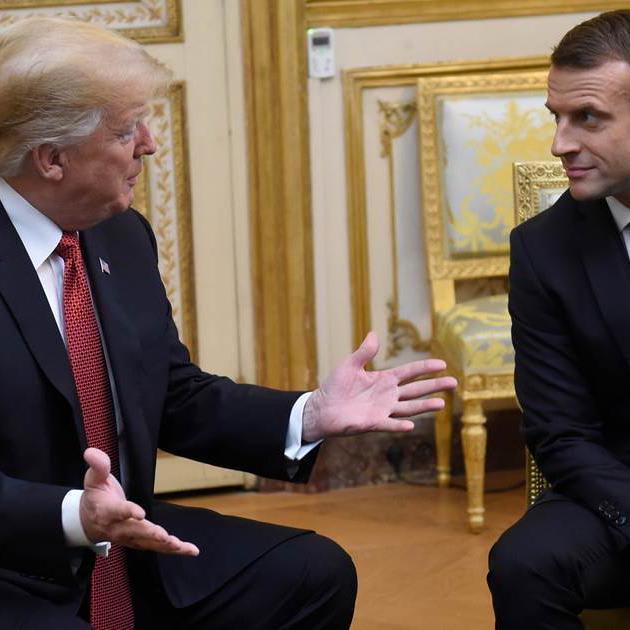 Trump and Macron paper over differences in Paris meeting