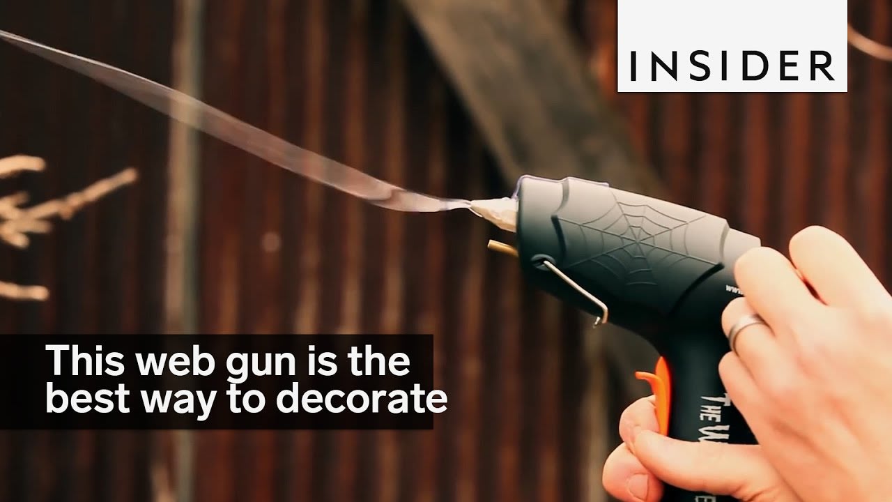 The best way to decorate for Halloween is with a web gun