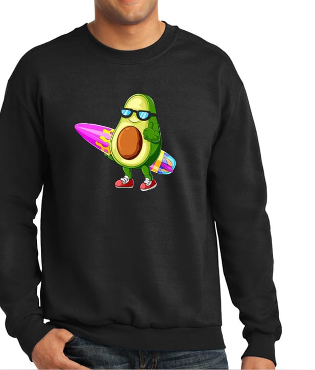 Vegetarian Avocado Surfing Vibrant Sweatshirt
