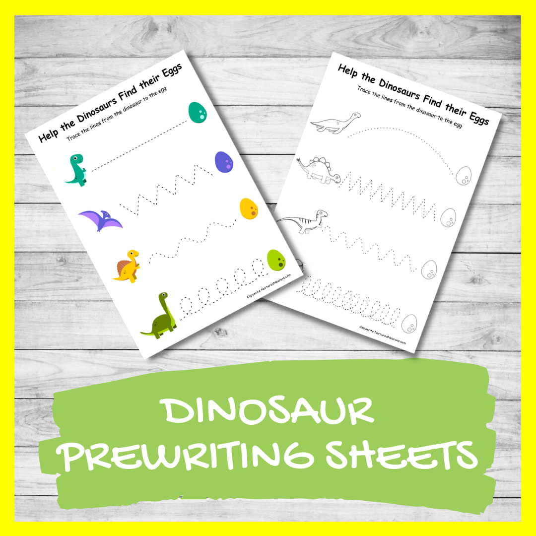 Dinosaur Trace the line printables (Free worksheets)