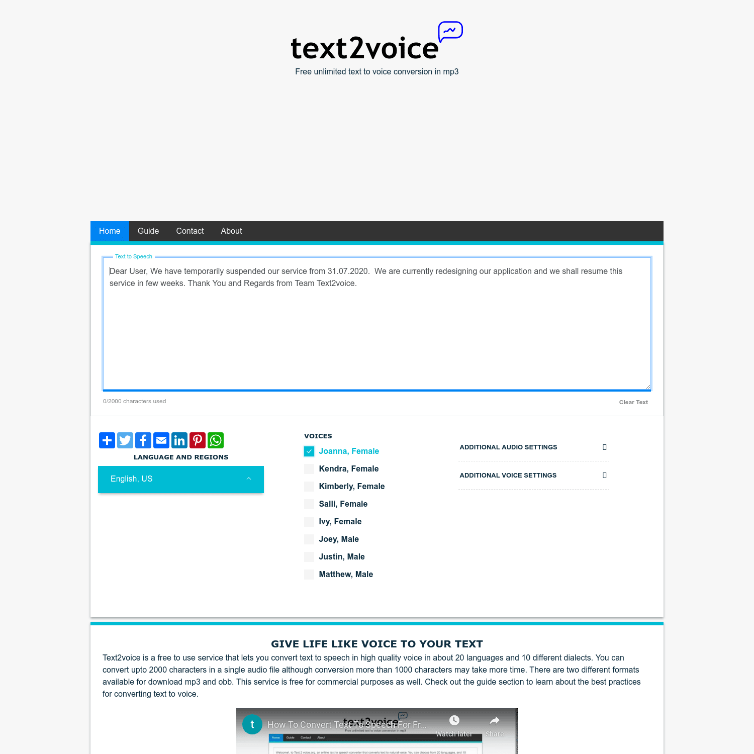 Convert your text to voice for free