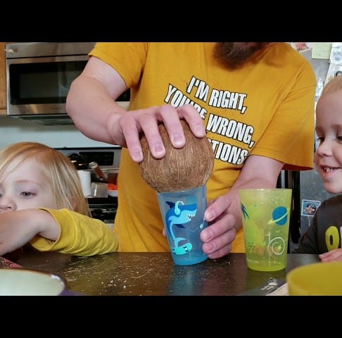 How to Open a Coconut with Kids