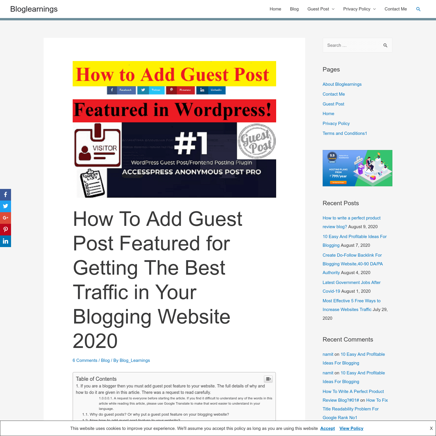How To Add Guest Post Featured For Getting The Best Traffic In Your Blogging Website 2020