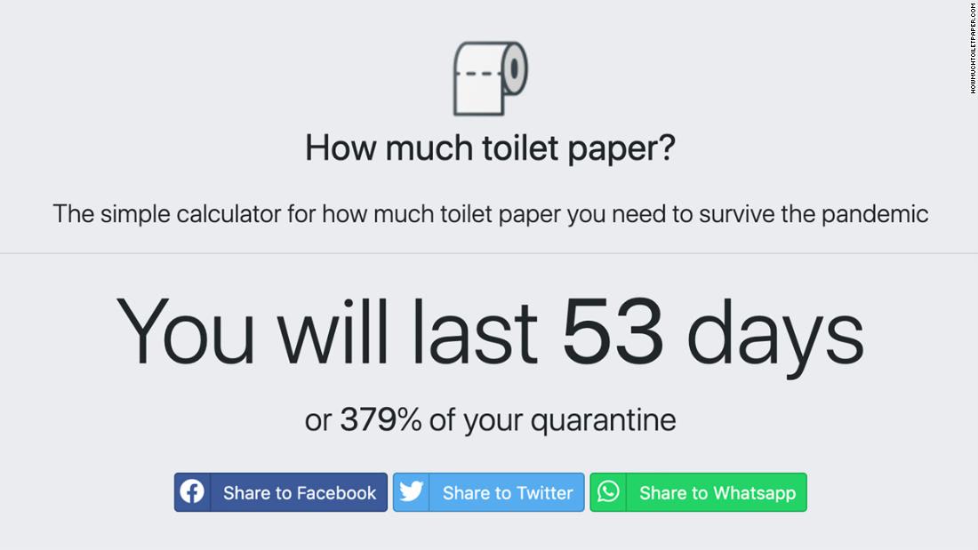 This online toilet paper calculator will tell you just how long your supply will last