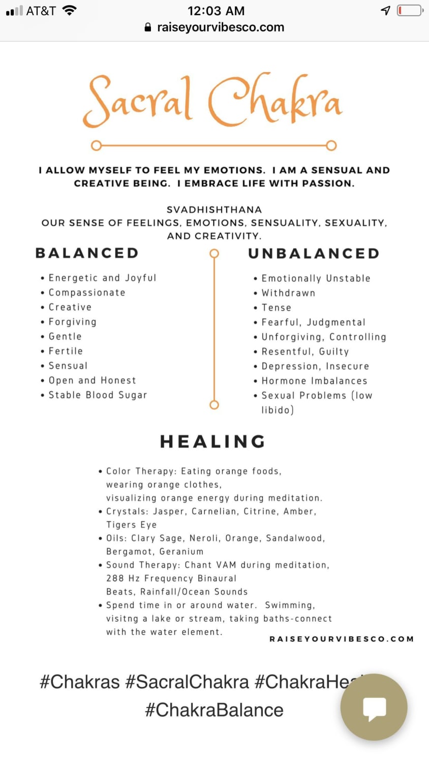 Sacral Chakra Healing, Affirmations, and Balance - Learn more about the sacral Chakra… | Sacral chakra healing, Chakra healing meditation, Reiki healing learning