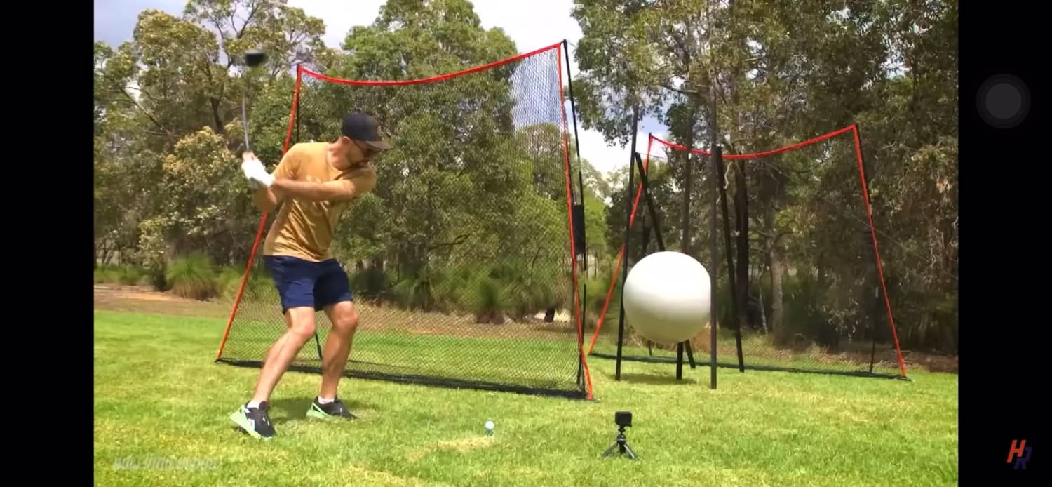 Golf Ball Hitting Yoga Ball. Credit: How Ridiculous (YouTube)