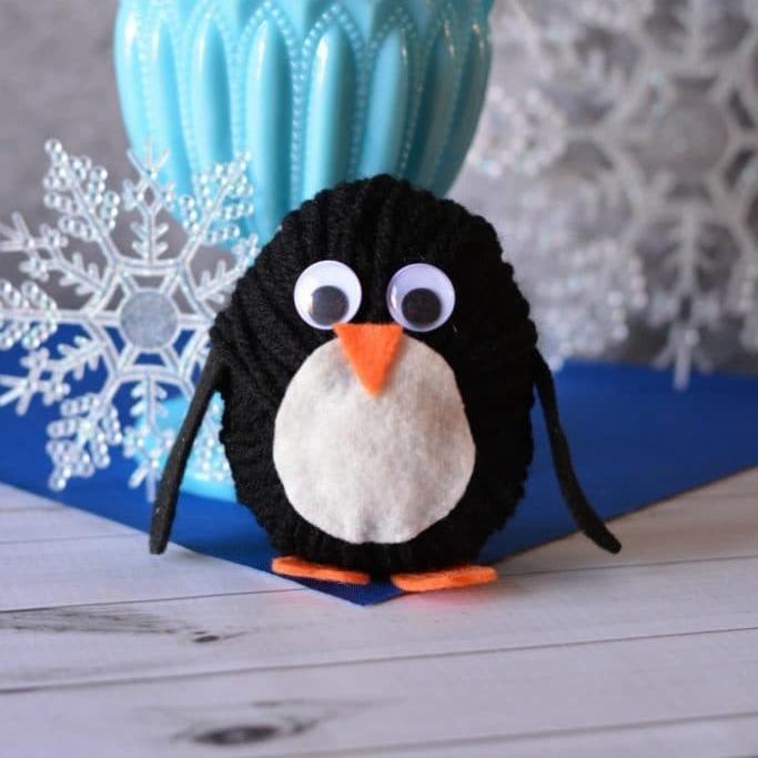 DIY Yarn Penguin Craft