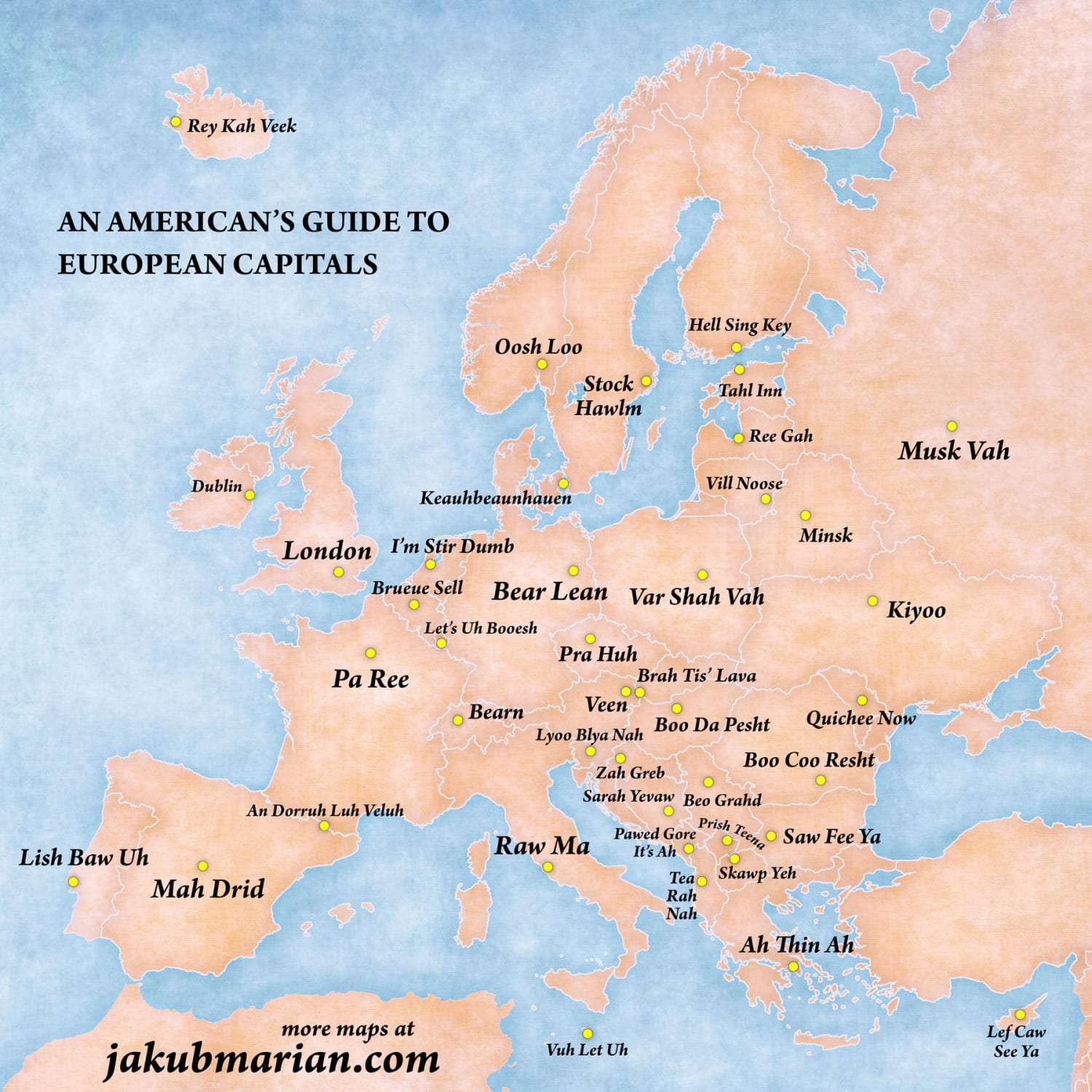 An Americans guide to pronouncing European capitals