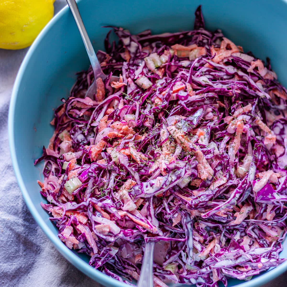 Creamy Red Cabbage Coleslaw Recipe