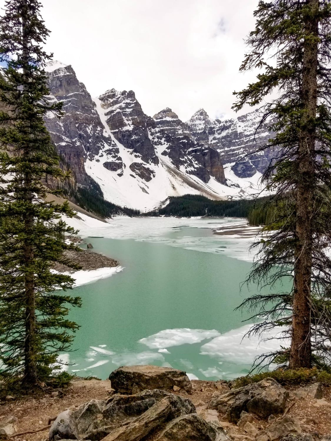 Covid restrictions allowed us the rare opportunity to enjoy Reddit's favourite lake crowd free yesterday. Moraine Lake, Alberta.