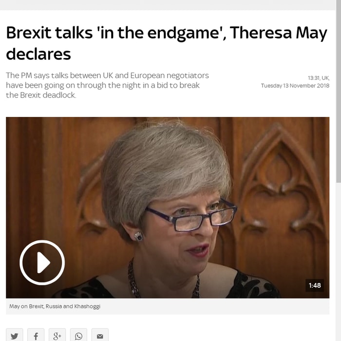 Brexit talks 'in the endgame', Theresa May declares