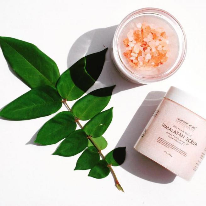 Majestic Pure Himalayan Salt Body Scrub with Lychee Essential Oil