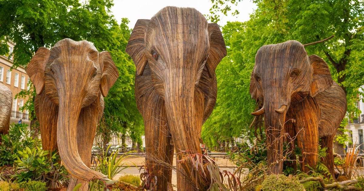 100 Life-Sized Elephant Sculptures Take Over London in a Global Migration for Conservation