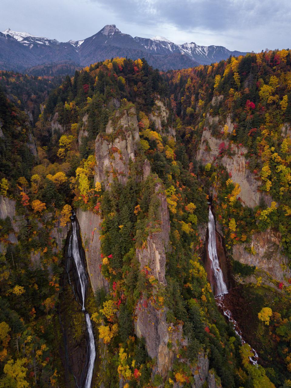 ITAP of 2 waterfalls in Hokkaido, Japan