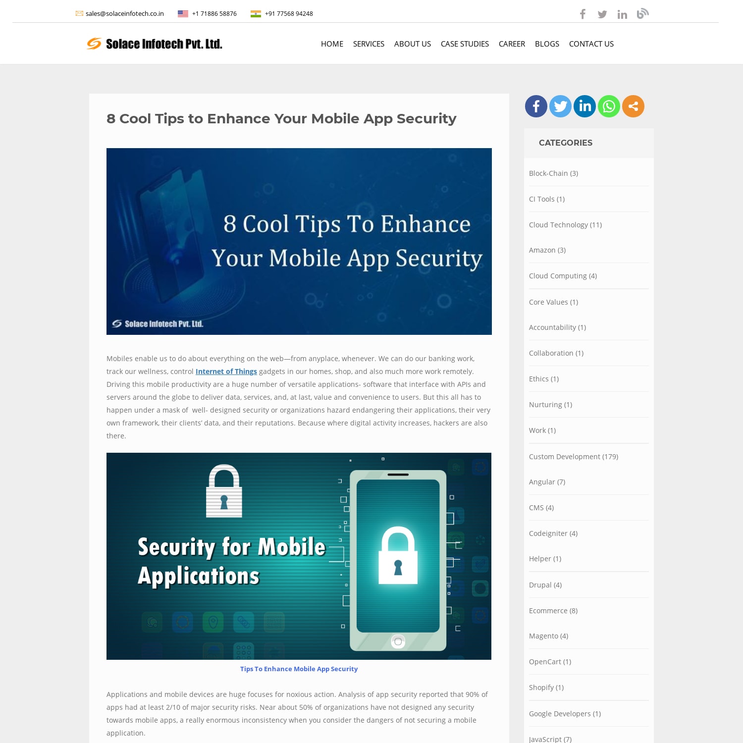 8 Cool Tips to Enhance Your Mobile App Security - Solace Infotech Pvt Ltd