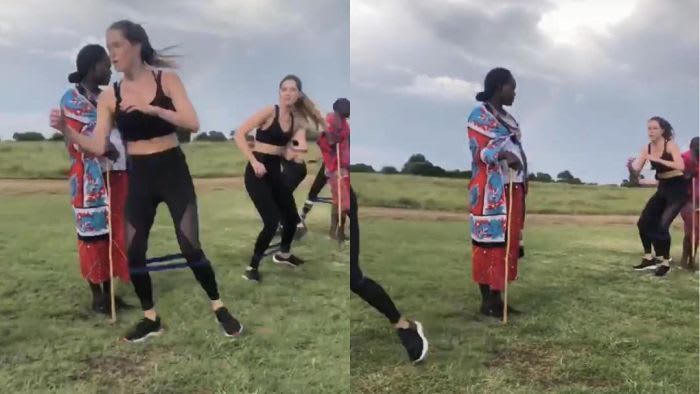 Videos from exclusive fitness retreat show white women using local tribe as workout props