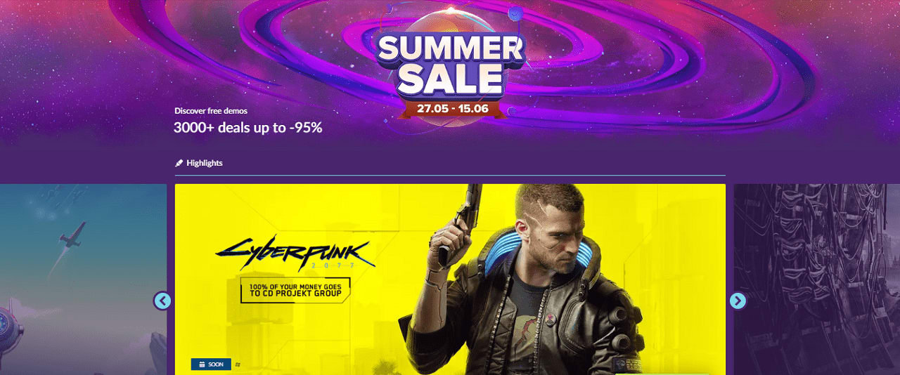 GOG Summer Sale Discounts with Game Demos Prey, Metro Exodus