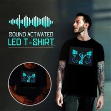 Men Sound Activated Led T-Shirt Light Up Down Flashing T-Shirts For Rock Disco Party Dj Tops Tee Breathable T Shirt Men Equalize