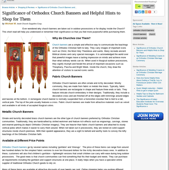 Significance of Orthodox Church Banners and Helpful Hints to Shop for Them by Michael M.