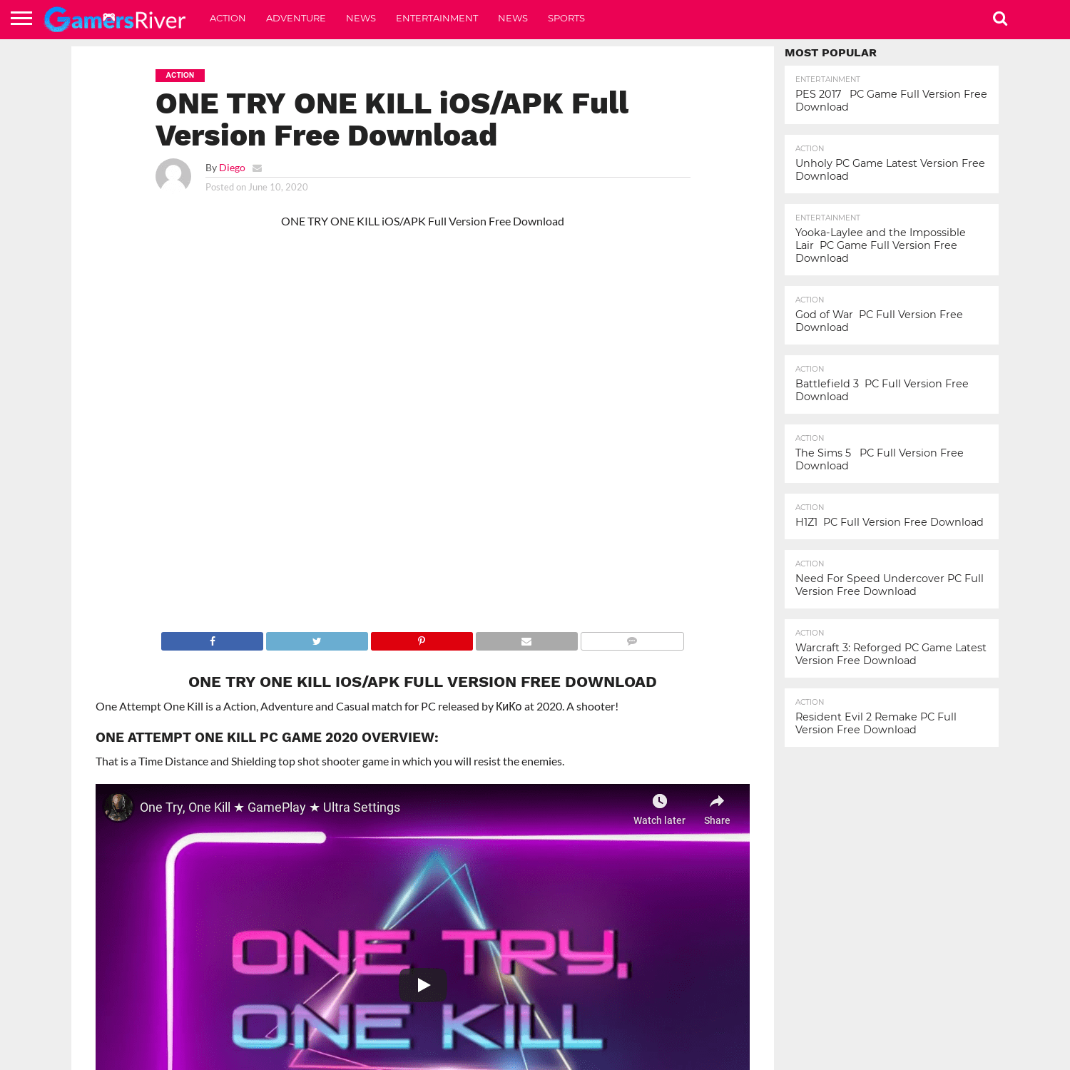 ONE TRY ONE KILL iOS/APK Full Version Free Download