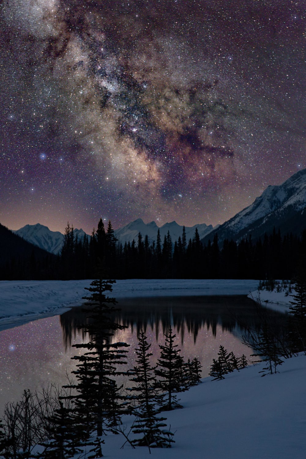 Milky Way over the Mountains - Kananaskis, Alberta