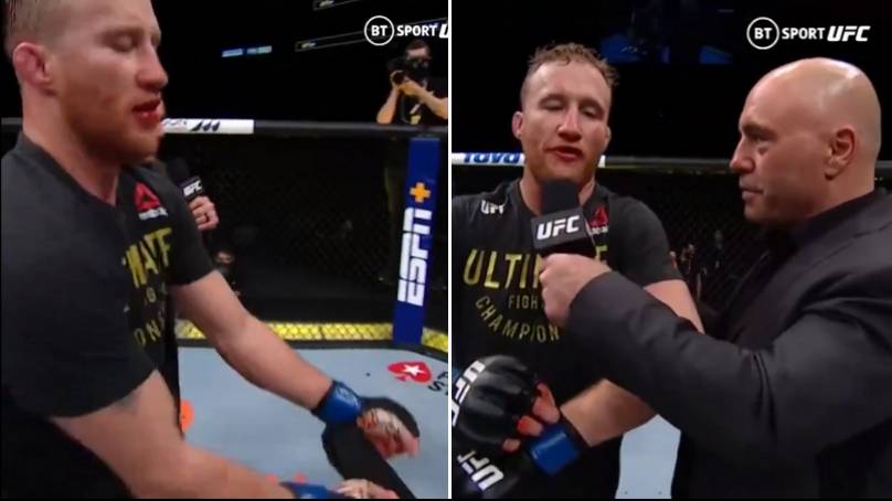 Why Justin Gaethje Threw The UFC Title On The Floor After Victory Over Tony Ferguson At UFC 249