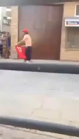 Pretending to be a matador like what you saw on the TV.. WCGW?