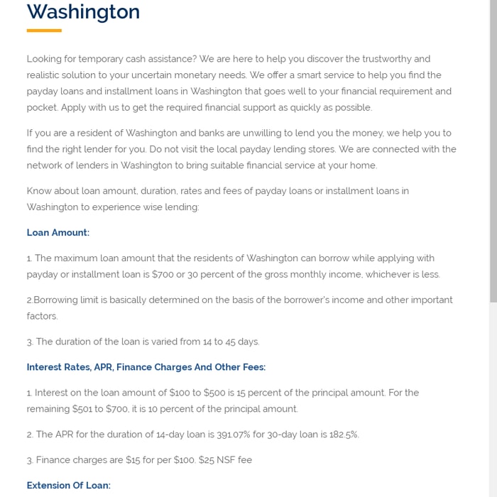 Loans in Washington