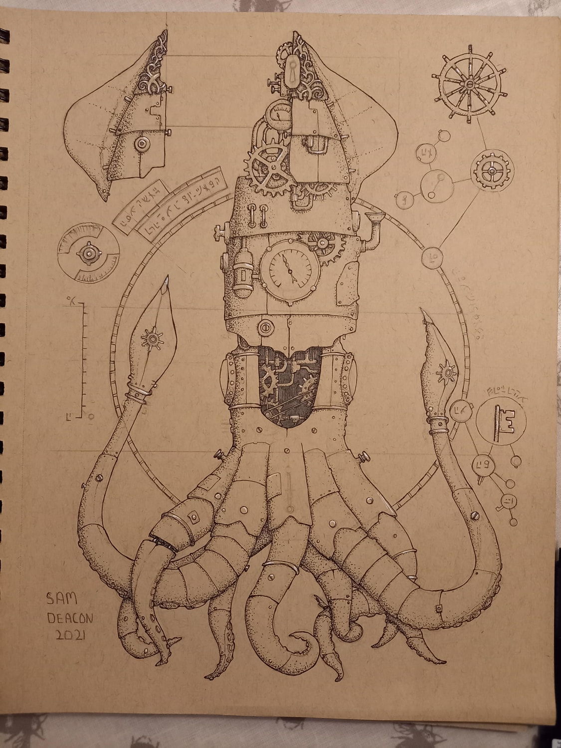 I drew a... Steampunk Squid