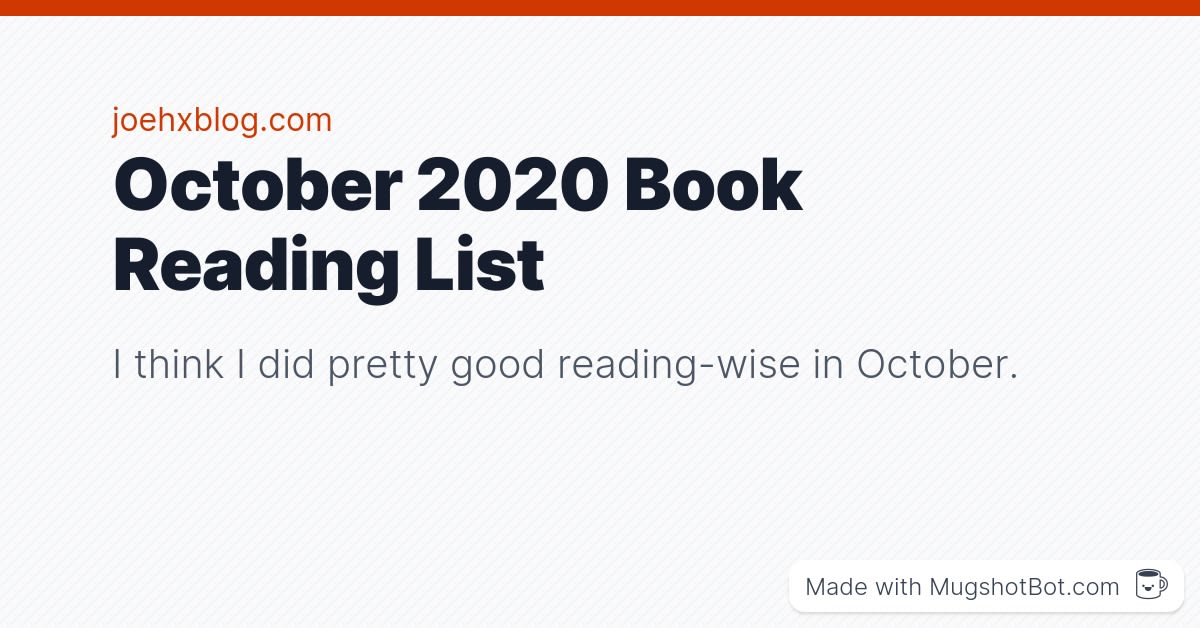 October 2020 Book Reading List