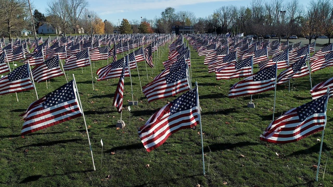 Hundreds of flags honor veterans in Liverpool