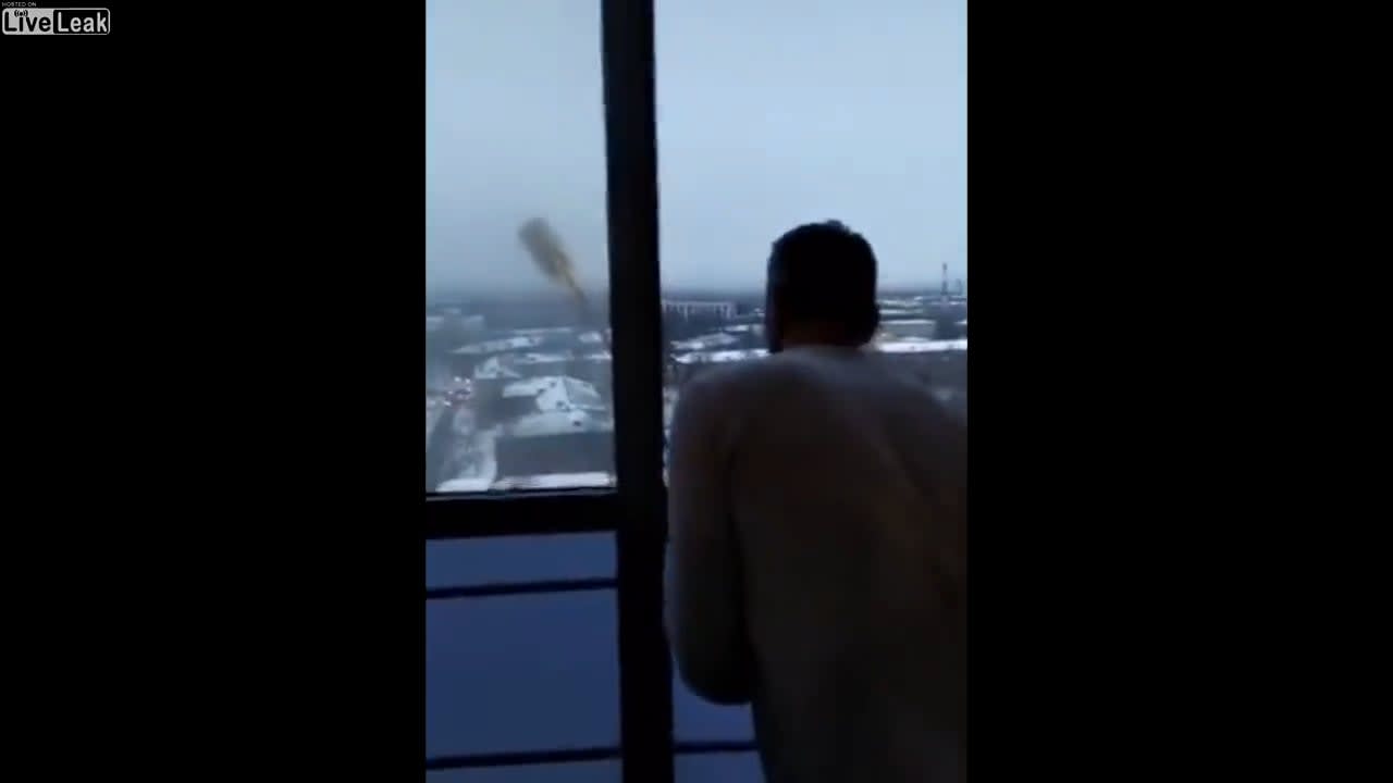 Failed attempt to launch firework out of apartment building window