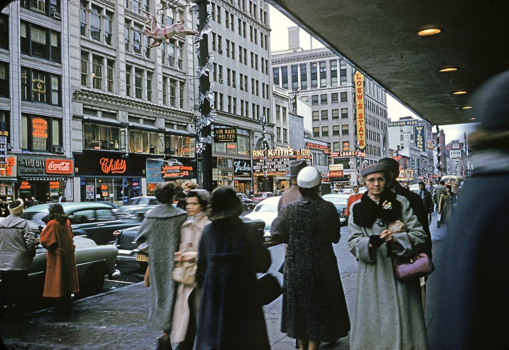 Downtown shopping, Syracuse New York 1950s