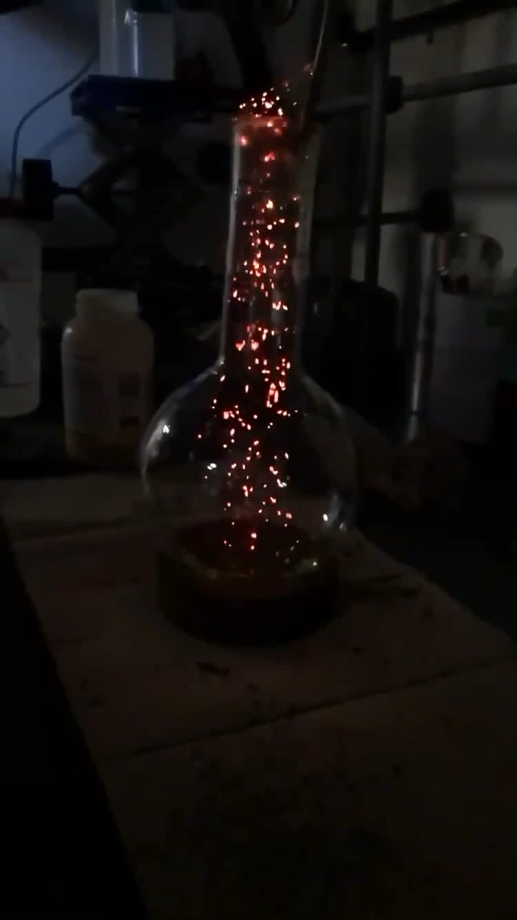 The ‘Fire Fly’ experiment my university performs to engage students in chemistry. Not OC